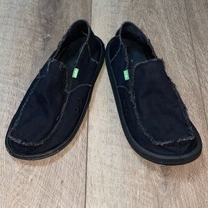Sanuk Vagabond Black Slip On Shoes